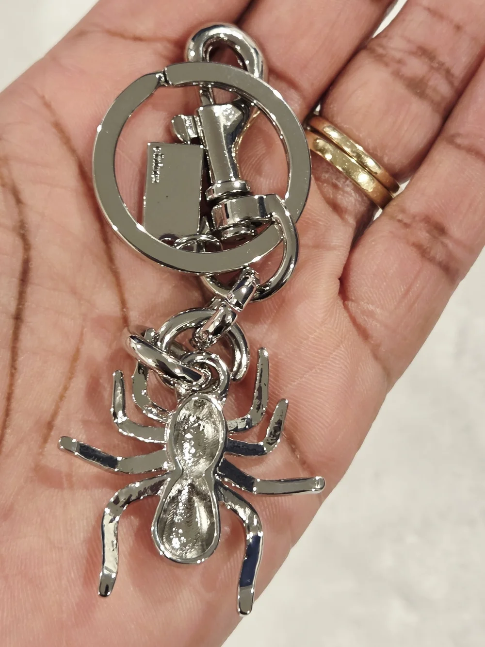 C Logo Silver Spider Keychain Charm Bling Bag Charm